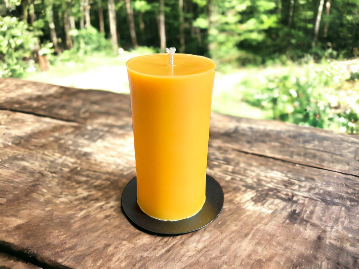 Large Natural Beeswax Pillar Candle - 5.75" x 3"