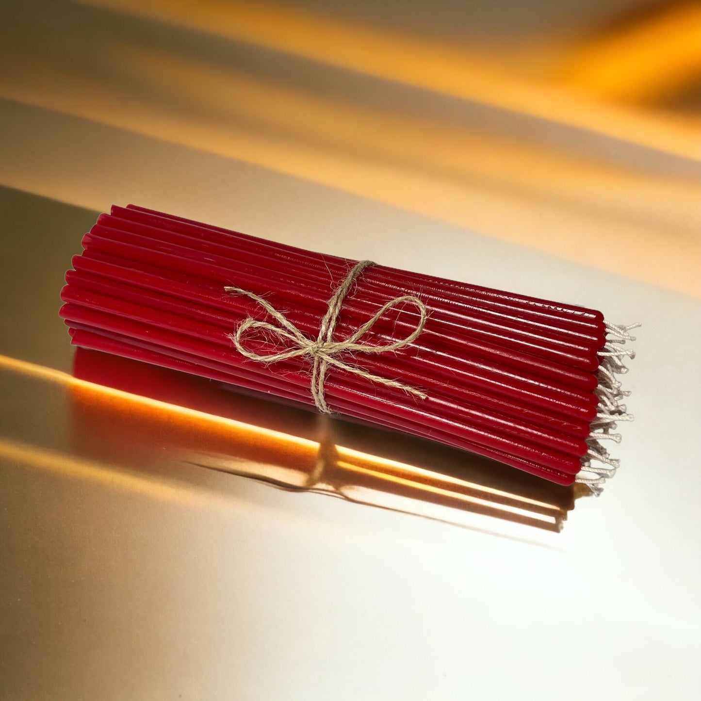 Slim Beeswax Taper Candles, Set of 24 - 7.5 in